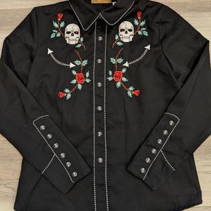 Skully Western Style Button Down Shirt.